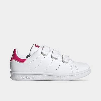Adidas Originals Adidas Little Kids' Originals Stan Smith Hook-and-loop Casual Shoes In White/pink
