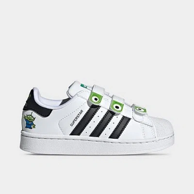 Adidas Originals Adidas Little Kids' Originals X Toy Story Superstar Ii Comfort Closure Casual Shoes In White/black/semi Solar Green