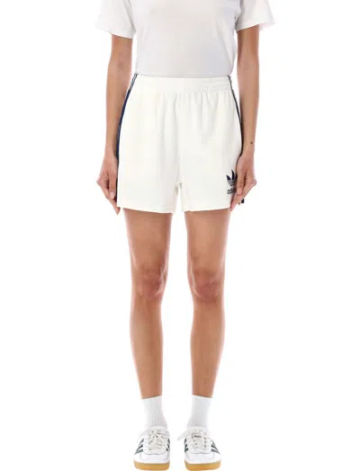 Adidas Originals Adidas Logo Embroidered Terry Shorts In White