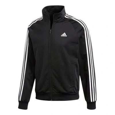 Adidas Originals Adidas Logo Printing Side Stripe Stand Collar Sports Jacket Black