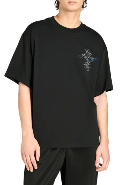Adidas Originals Adidas Los Angeles Cotton Graphic T-shirt In Black