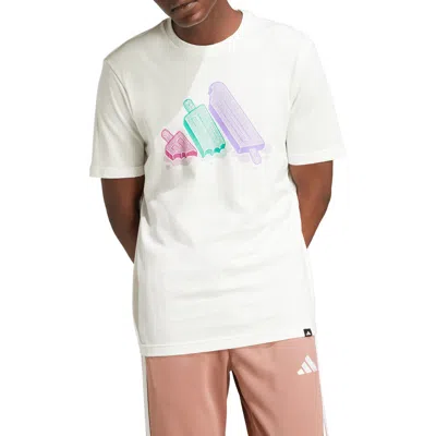 Adidas Originals Adidas Lounge Ice Cream Cotton Graphic T-shirt In White