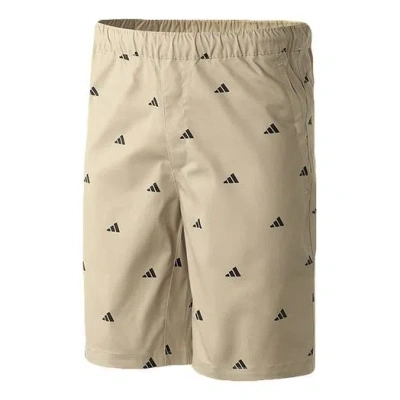 Adidas Originals Adidas M Short Gen Aop Logo Printing Sports Shorts Brown In Neutral