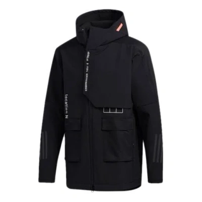 Adidas Originals Adidas M Tech Outr Jkt Zipper Cardigan Casual Sports Hooded Jacket Black