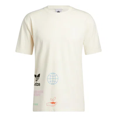 Adidas Originals Natural Logo T-shirt In White
