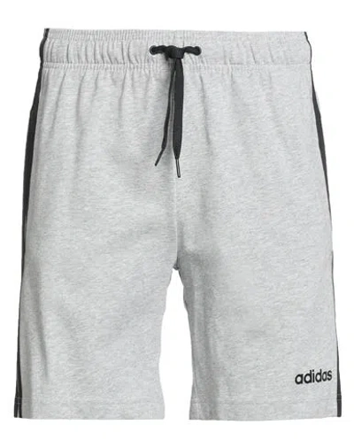 Adidas Originals Adidas Man Shorts & Bermuda Shorts Grey Size Xs Cotton, Recycled Polyester In Gray