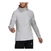 Adidas Originals Adidas Marathon Jkt Running Sports Hooded Jacket For Men White In Gray