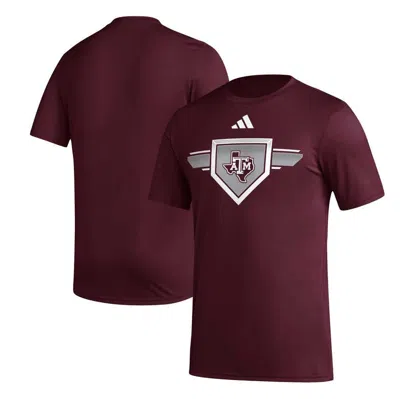 Adidas Originals Adidas Maroon Texas A&m Aggies 2023/24 Aeroready Homeland Plate Pregame T-shirt In Burgundy