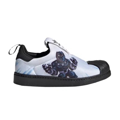 Pre-owned Adidas Originals Adidas Marvel X Superstar 360 J 'black Panther' | White | Kid's Size 2