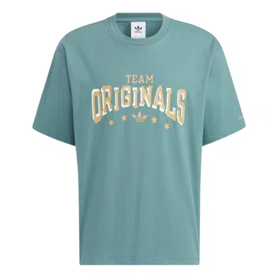 Adidas Originals Adidas Mc Slogan T-shirt 'green' In Blue