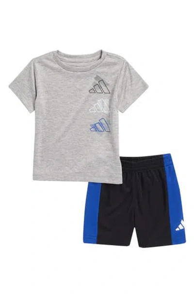 Adidas Originals Babies' Adidas Mel Logo T-shirt & Woven Shorts Set In Gray