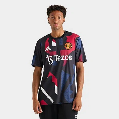 Adidas Originals Adidas Men's Manchester United Elite Pre-match Soccer Jersey Shirt In Black/manchester United Fc Red/white/team Collegiate Burgundy