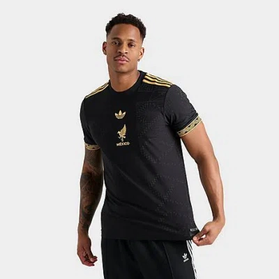 Adidas Originals Adidas Men's Mexico Gold Soccer Jersey Shirt In Black/gold