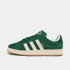 Adidas Originals Campus 80s Leather-trimmed Suede Sneakers In Dark Green/white/off White