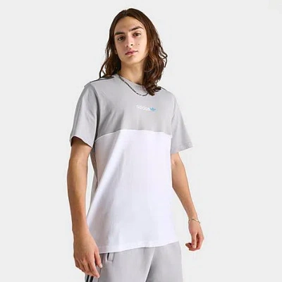 Adidas Originals Adidas Men's Originals Cutline And Material Mix Pack T-shirt In Grey/semi Burst Blue