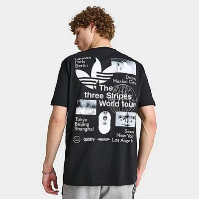 Adidas Originals Adidas Men's Originals World Tour Graphic T-shirt In Black/white