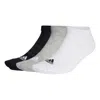 Adidas Originals Adidas Men Sports-wear Low 3 Pairs Socks 'white Black Grey' In Multi