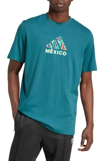 Adidas Originals Adidas Mexico National Team Cotton Graphic T-shirt In Green