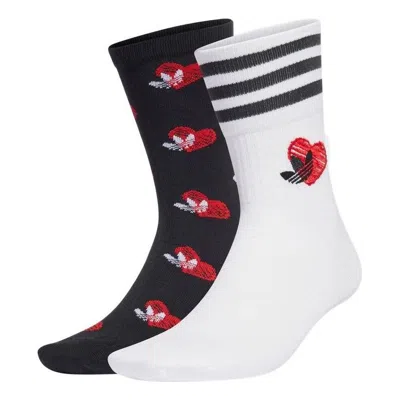Adidas Originals Adidas Mid-cut Socks 2 Pairs 'black White'