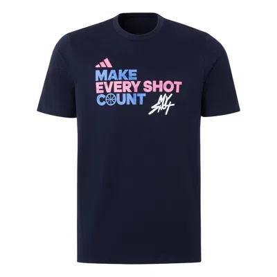 Adidas Originals Adidas My Shot Verbiage Graphic T-shirt 'legend Ink' In Blue