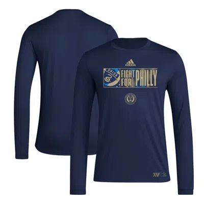 Adidas Originals Adidas Navy Philadelphia Union 2024 Jersey Hook Aeroready Long Sleeve T-shirt