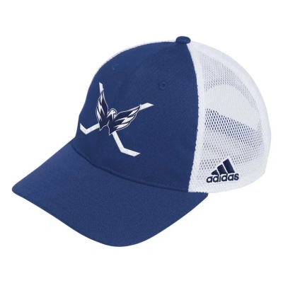Adidas Originals Men's Adidas Navy, White Washington Capitals Cross Sticks Trucker Adjustable Hat In Navy,white