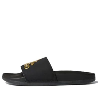 Adidas Originals Adidas Neo Adilette Comfort Gold Slippers 'black Gold'