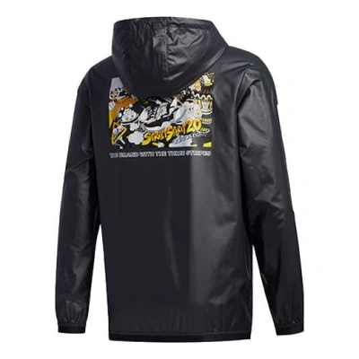 Adidas Originals Adidas Neo Brnd Prd Wb Three-stripe Print Sports Hooded Jacket For Men Black