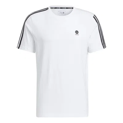 Adidas Originals Adidas Neo Logo Printing Round Neck Sports Short Sleeve White T-shirt