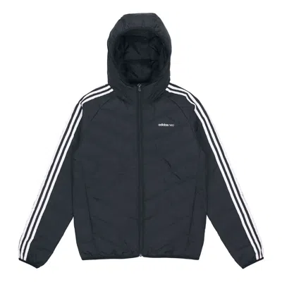 Adidas Originals Adidas Neo M 3s Lw Down Jk Logo Printing Stay Warm Hooded Sports Down Jacket Black