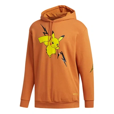 Adidas Originals Adidas Neo M Pkmn Pikachu Pattern Printing Hooded Drawstring Khaki Brown In Multi