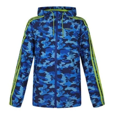 Adidas Originals Adidas Neo M Radio W Wb Camouflage Hooded Sports Jacket Blue In Multi