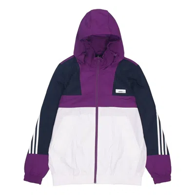 Adidas Originals Adidas Neo M Ss Wrmln Wb Colorblock Sports Windbreaker Jacket White Purple