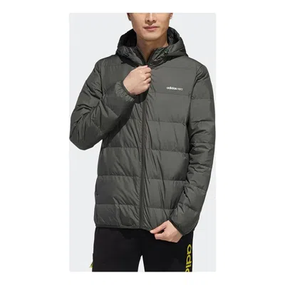 Adidas Originals Adidas Neo M Trans Dwn Jkt Windproof Stay Warm Sports Hooded Down Jacket Brown In Gray
