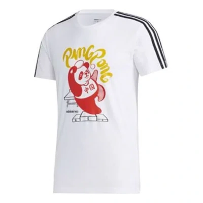 Adidas Originals Adidas Neo Panda 3-stripes Graphic T-shirts 'white Red'