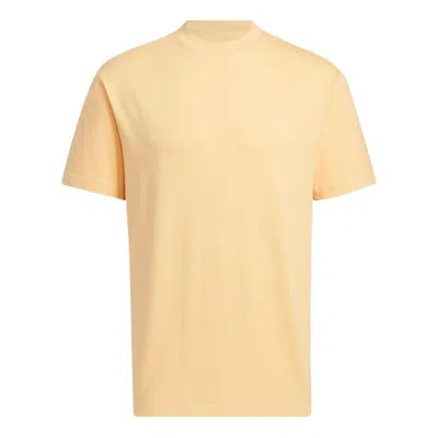 Adidas Originals Adidas Neo Solid Color Round Neck Sports Short Sleeve Amber Yellow T-shirt