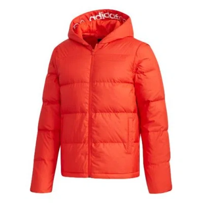 Adidas Originals Adidas Neo Sports Hooded Detachable Long Sleeves Down Jacket Orange Red