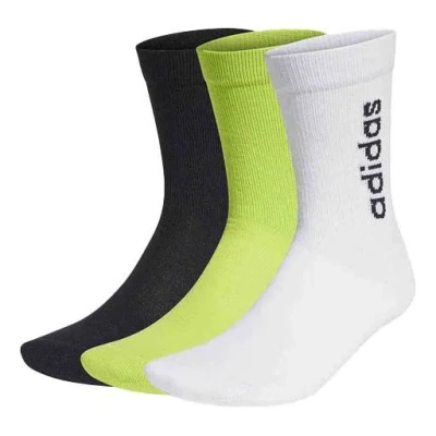 Adidas Originals Adidas Neo Sports Outdoor High Top Mid Tops Socks Couple Style 3 Pairs 'black Green White' In Animal Print