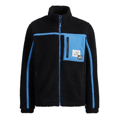 Adidas Originals Adidas Neo U Radio W Jkt Contrasting Colors Pocket Fleece Stay Warm Logo Sports Stand Collar Jacket  In Black