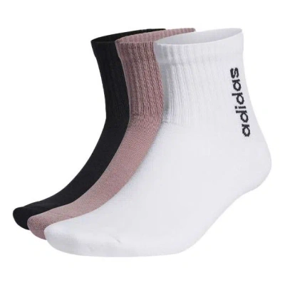 Adidas Originals Adidas Neo Unisex Hc Quarter Logo Socks 3 Packs Black/pink/white