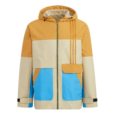 Adidas Originals Adidas Neo Util Windbreaker Jackets 'beige Blue' In Neutral