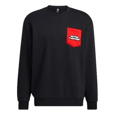 Adidas Originals Adidas Neo X Sesame Street Crossover Contrasting Colors Pocket Sports Round Neck Pullover Black