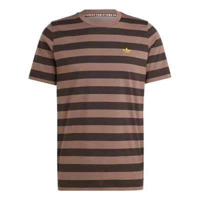 Adidas Originals Adidas Nice Striped T-shirt 'brown' In Neutral