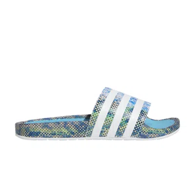 Pre-owned Adidas Originals Adidas Ninja X Adilette Boost Slide 'time In - Signal Cyan Glow Pink' | Blue | Men's Size 12