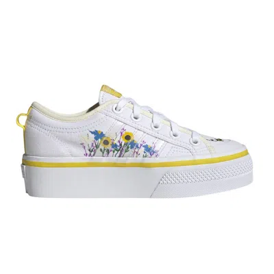 Pre-owned Adidas Originals Adidas Nizza Platform Big Kid 'save The Bees' | White | Kid's Size 6