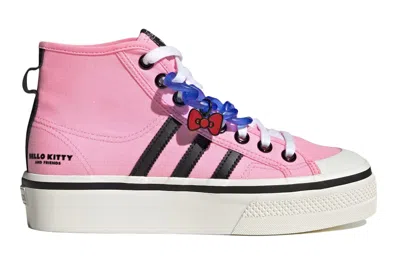 Pre-owned Adidas Originals Adidas Nizza Platform Mid Hello Kitty And Friends (women's) In Pink Glow/core Black/bright Royal