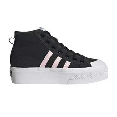 Pre-owned Adidas Originals Adidas Nizza Platform Mid J 'black Clear Pink' | Kid's Size 7