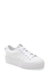 Adidas Originals Adidas Women's Originals Forum Bold Stripes Casual Shoes In White/white/white