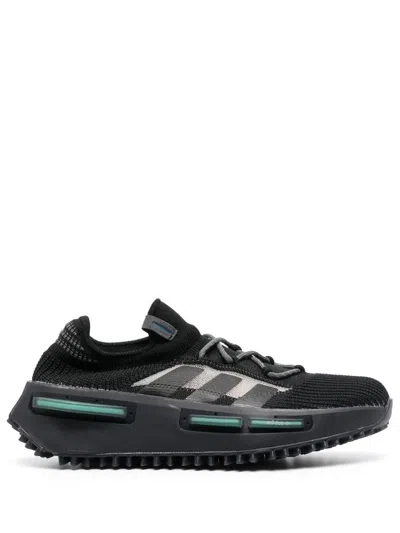 Adidas Originals Side Stripe Detailed Lace-up Sneakers In Black
