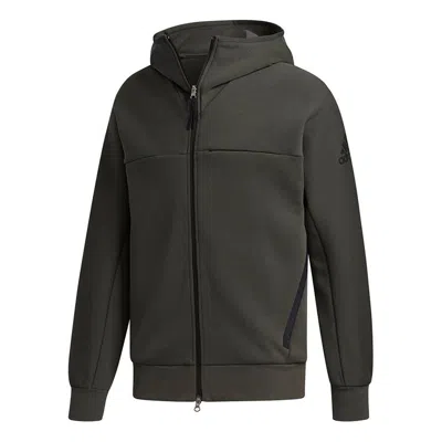 Adidas Originals Adidas O1 Htt Music Logo Casual Sports Hooded Jacket Brown In Gray
